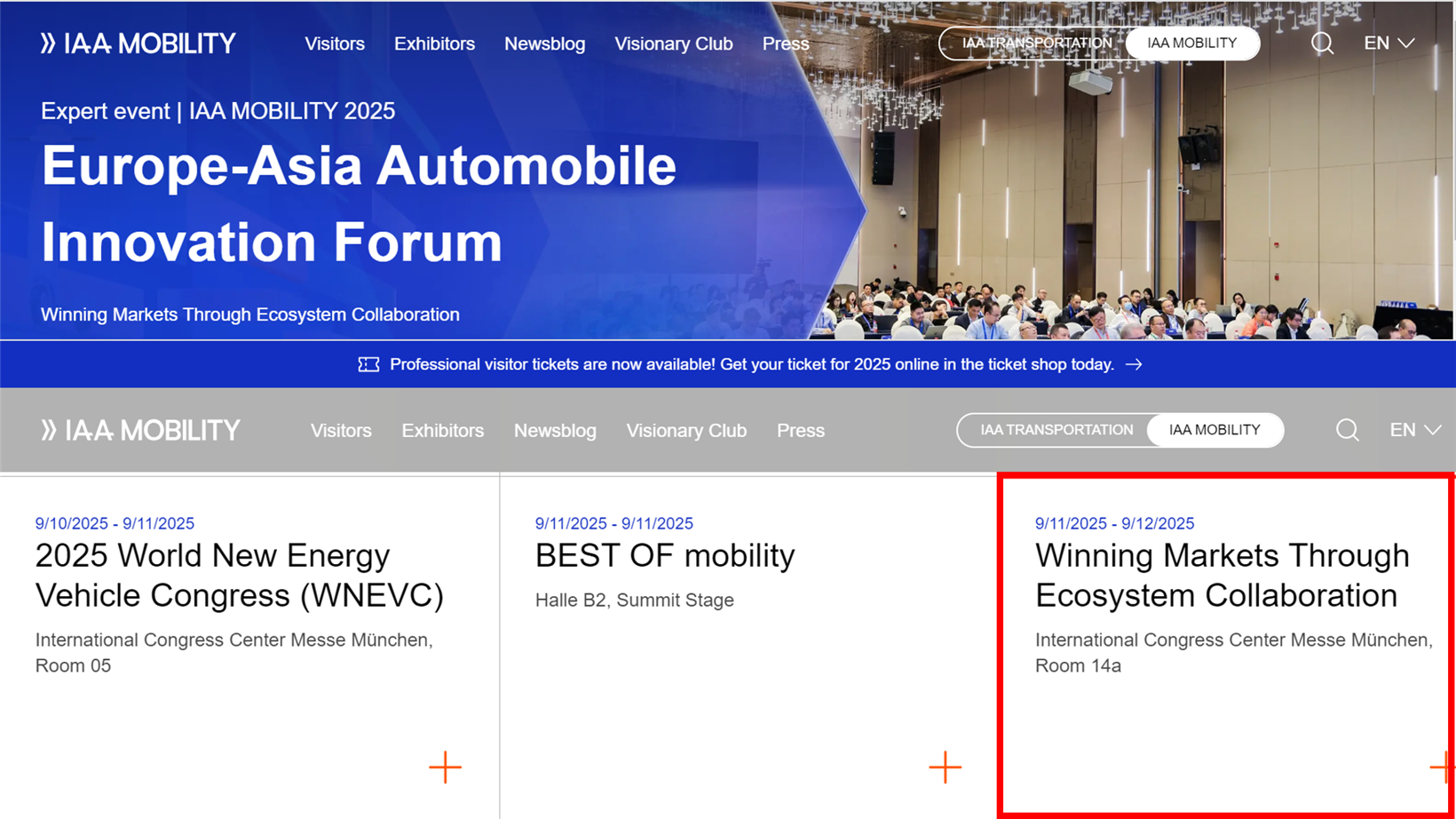 IAA MOBILITY 2025 Official Event | Europe-Asia Automobile Innovation Forum