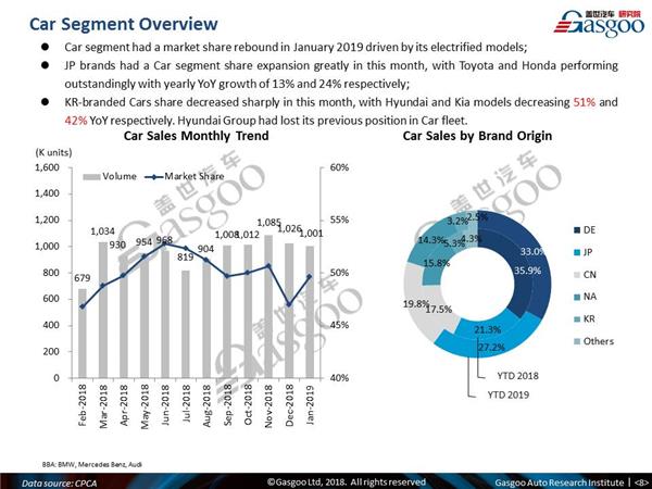 【January, 2019】China Passenger Vehicle Sales Analysis