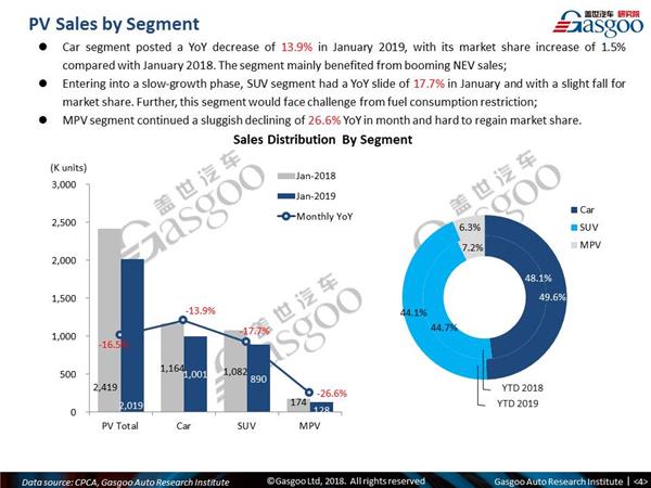 【January, 2019】China Passenger Vehicle Sales Analysis