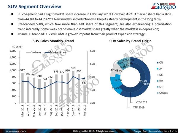 【February, 2019】China Passenger Vehicle Sales Analysis