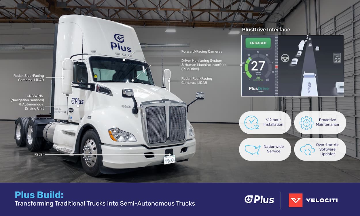 Plus introduces Plus Build program in the US, refitting autonomous trucks in one day