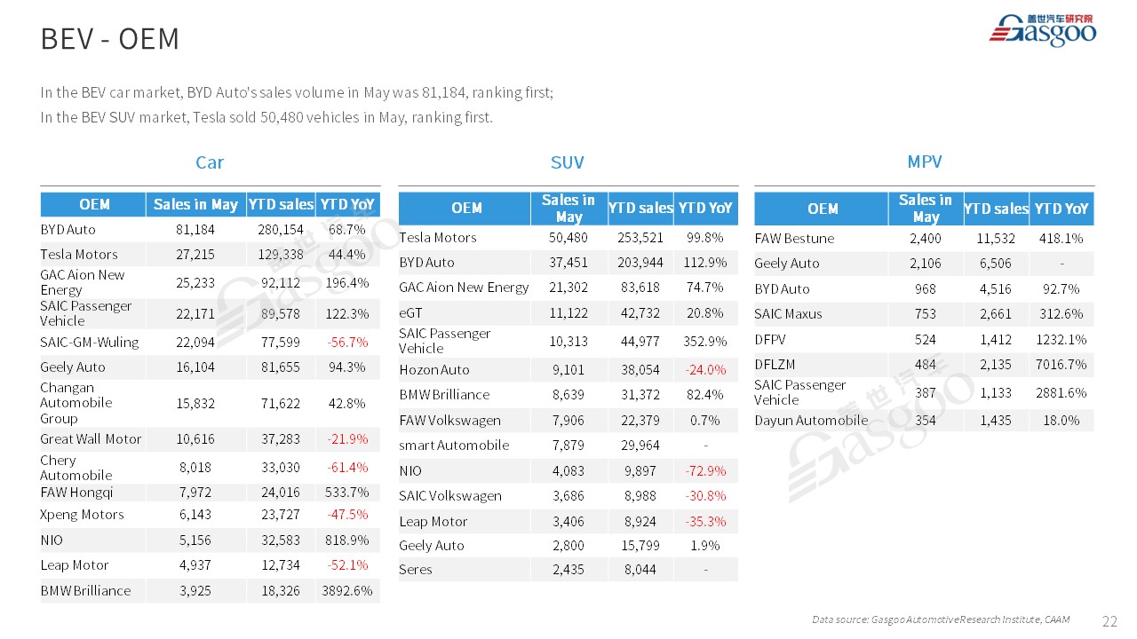 【May 2023】China Passenger Vehicle Sales Analysis