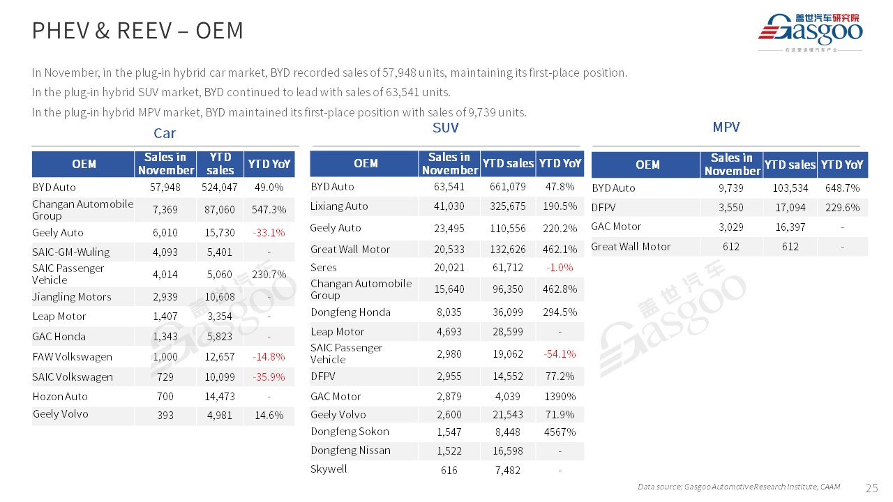 【Nov. 2023】China Passenger Vehicle Sales Analysis