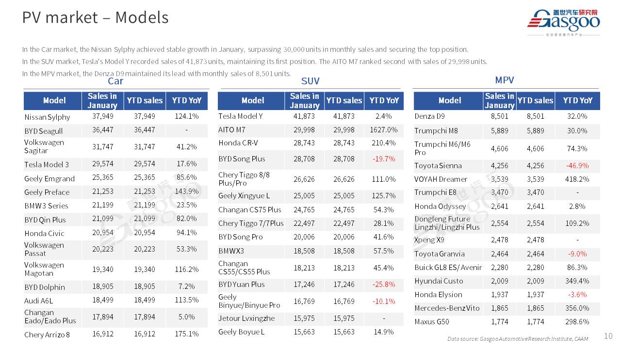 【Jan. 2024】China Passenger Vehicle Sales Analysis