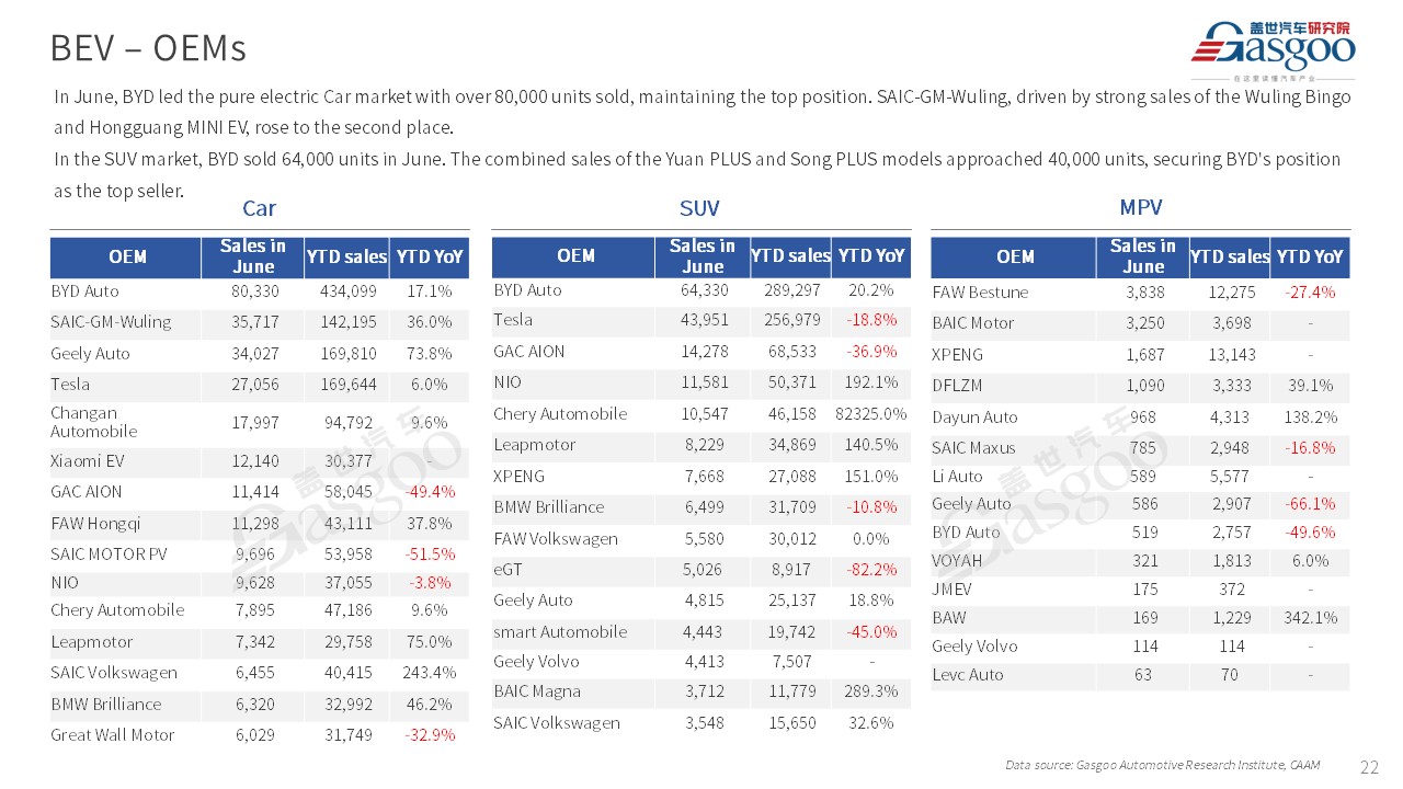 【June 2024】China Passenger Vehicle Sales Analysis