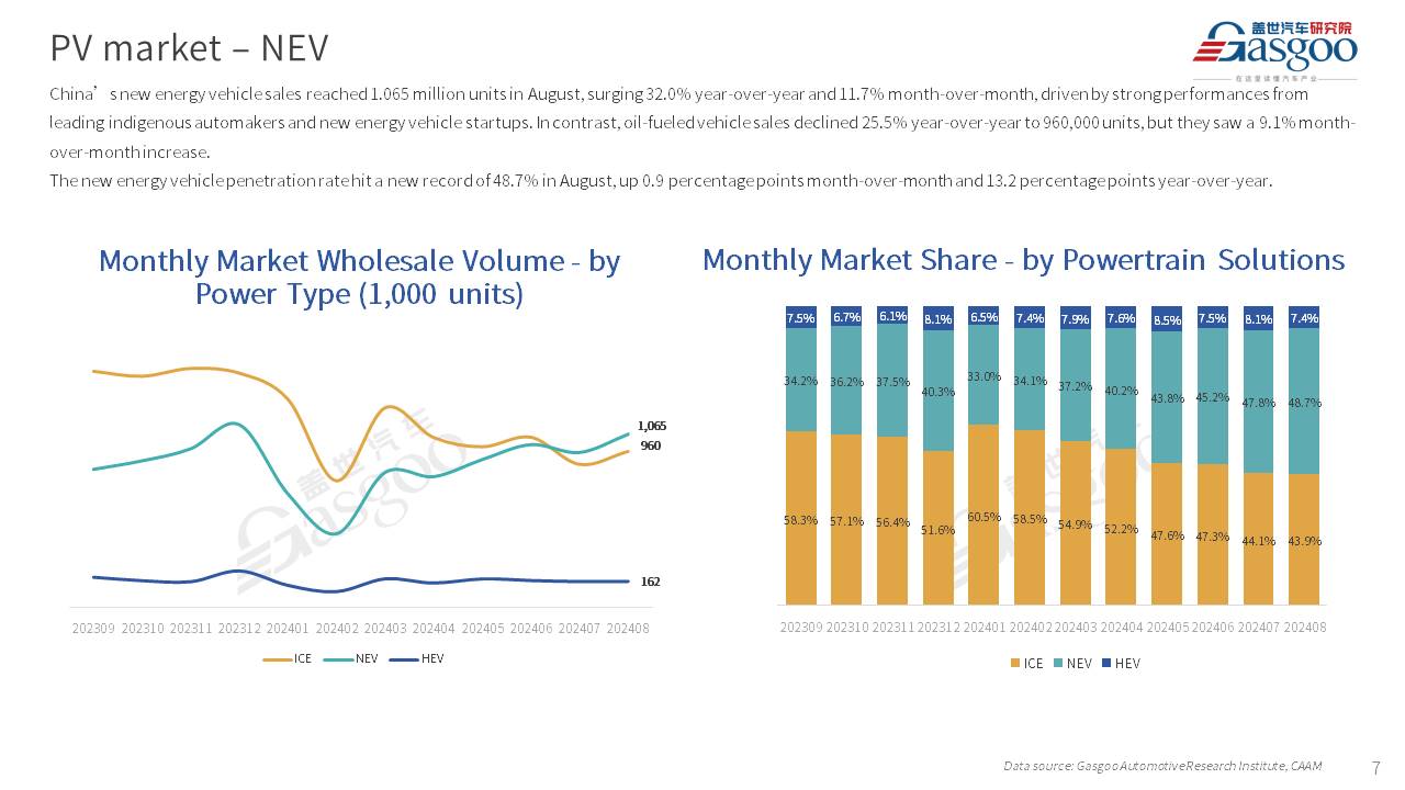 【August 2024】China Passenger Vehicle Sales Analysis