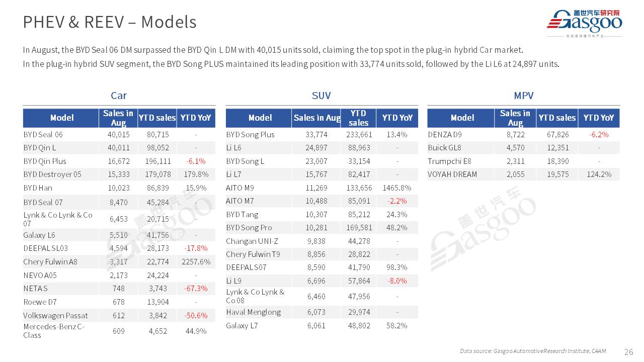 【August 2024】China Passenger Vehicle Sales Analysis