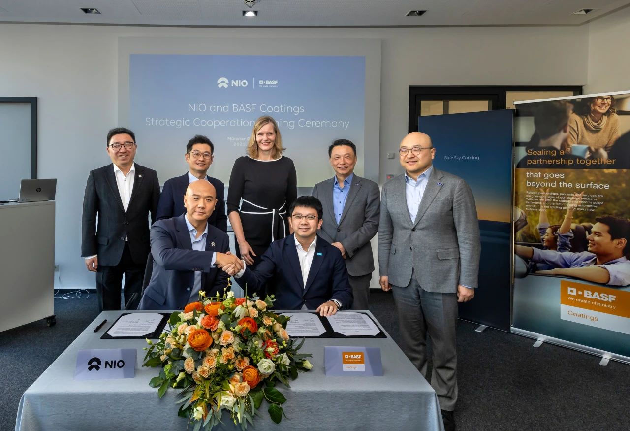 BASF, NIO sign LoI for strategic partnership in automotive coatings field