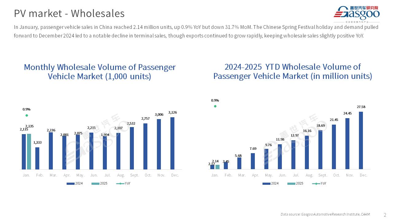 【January 2025】China Passenger Vehicle Sales Analysis