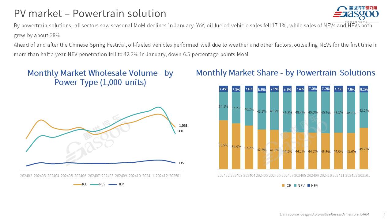 【January 2025】China Passenger Vehicle Sales Analysis