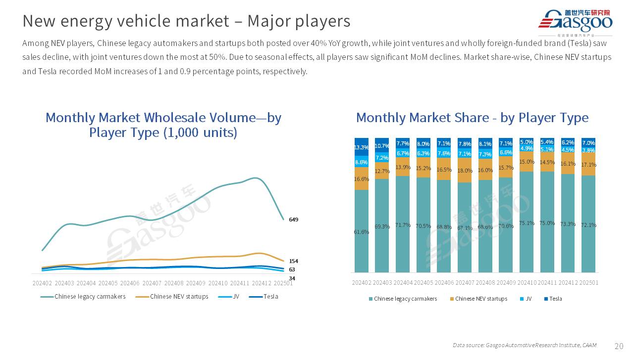 【January 2025】China Passenger Vehicle Sales Analysis