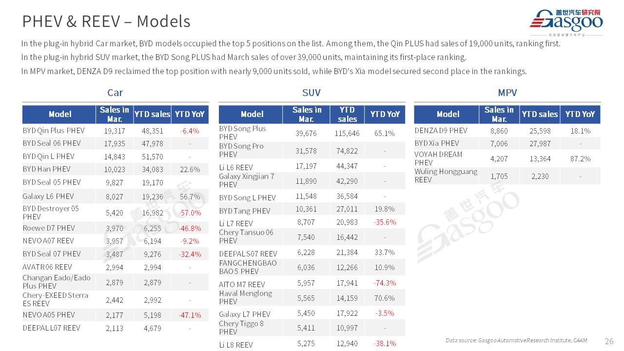 【March 2025】China Passenger Vehicle Sales Analysis