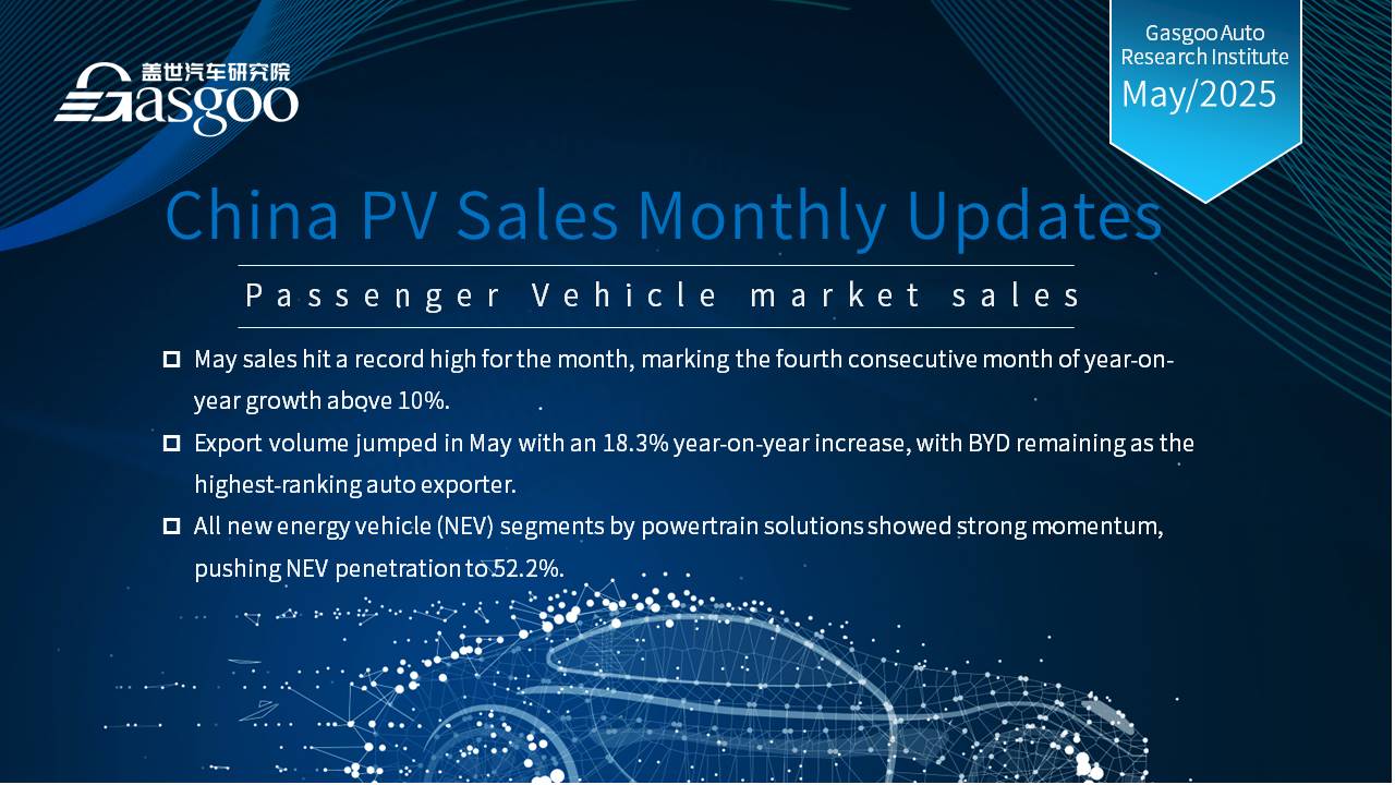 【May 2025】China Passenger Vehicle Sales Analysis