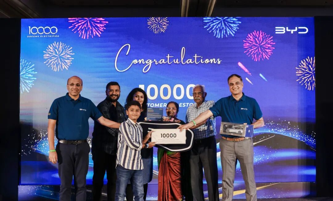 BYD delivers 10,000th electric passenger vehicle in India