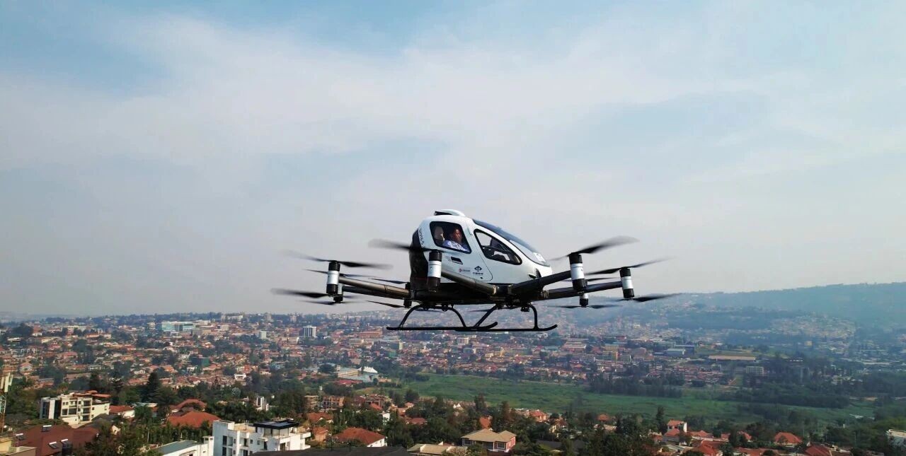 EHang completes first pilotless eVTOL flight with passenger in Africa, forms partnership with CRBC