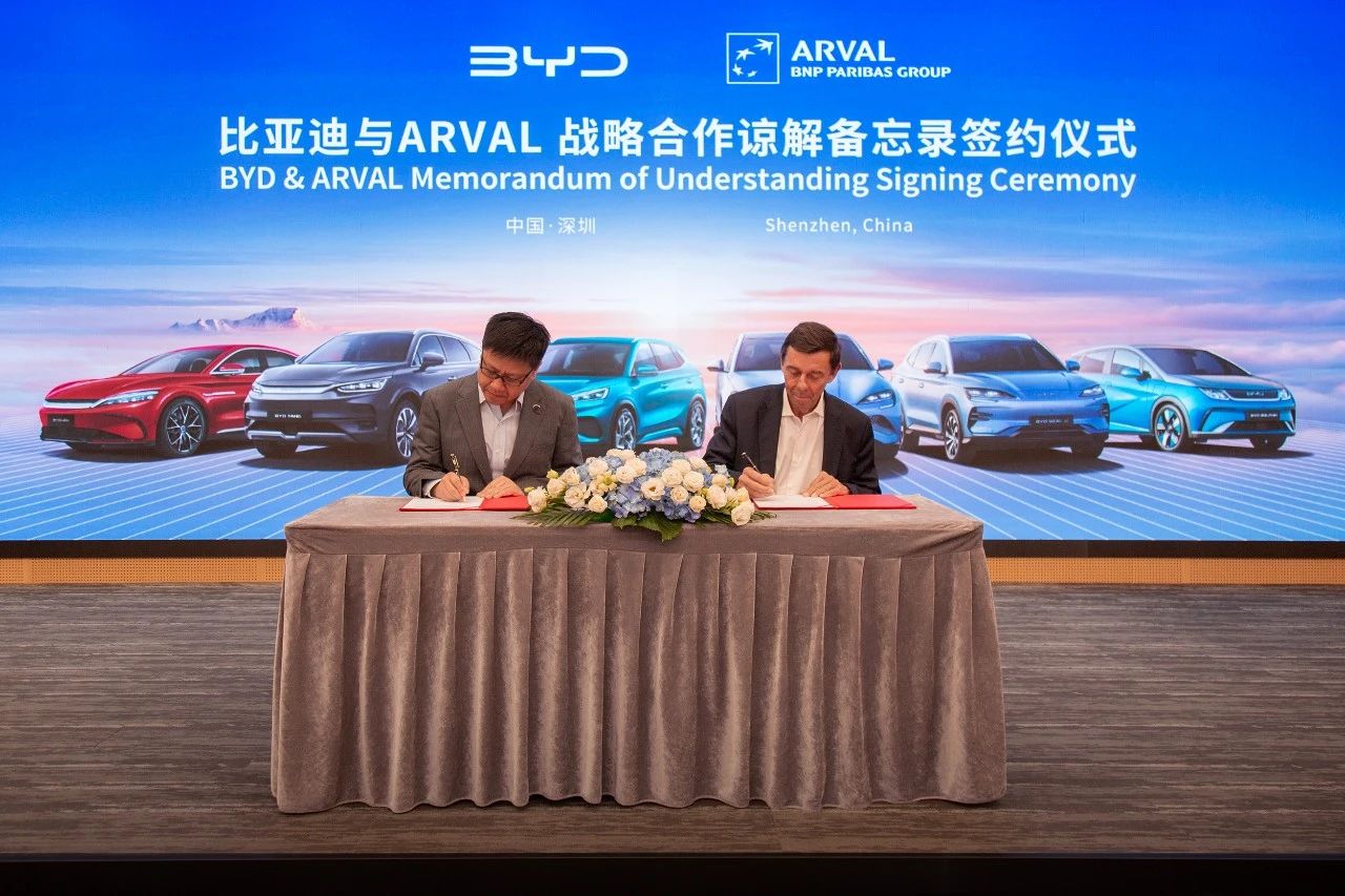 BYD teams up with ARVAL to boost NEV introduction in Europe