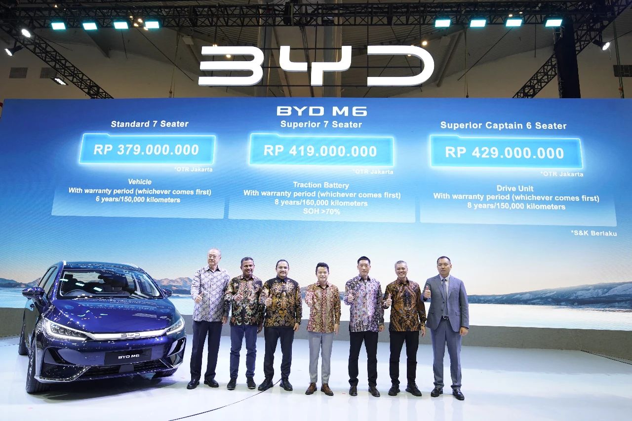 BYD launches BYD M6 all-electric MPV model in Indonesia