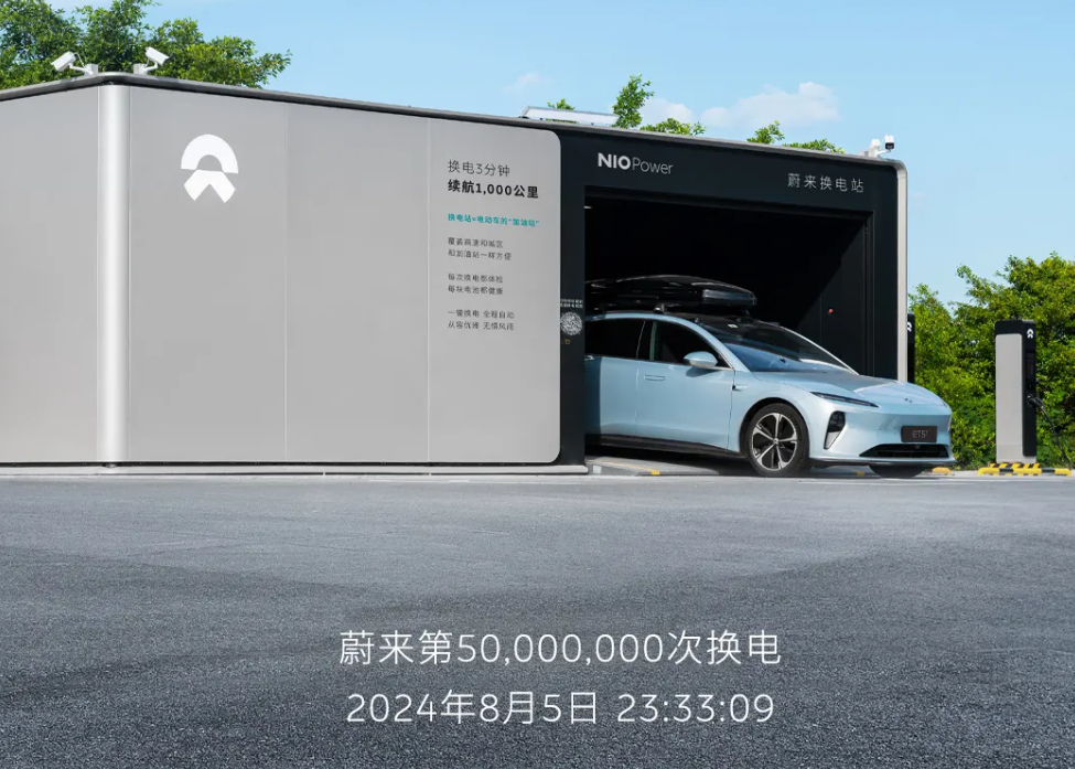 NIO hits milestone with 50 million battery swaps completed