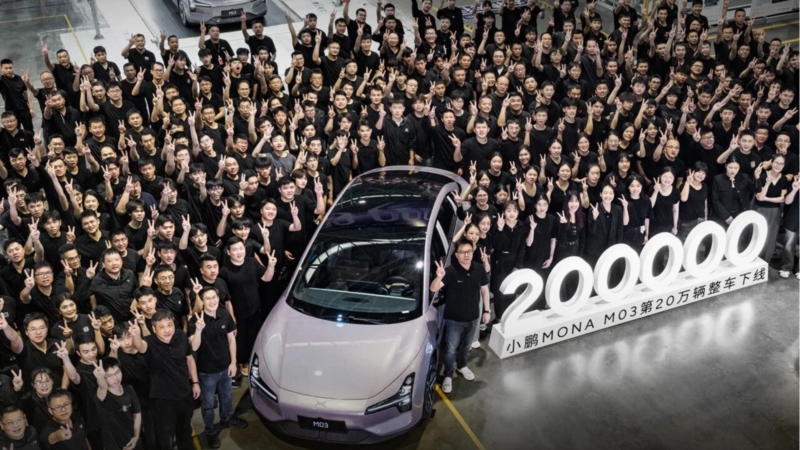 XPENG MONA M03 hits 200,000-unit production milestone just 14 months after launch