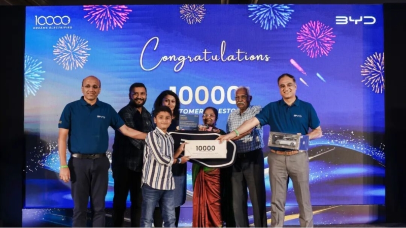  BYD delivers 10,000th electric passenger vehicle in India